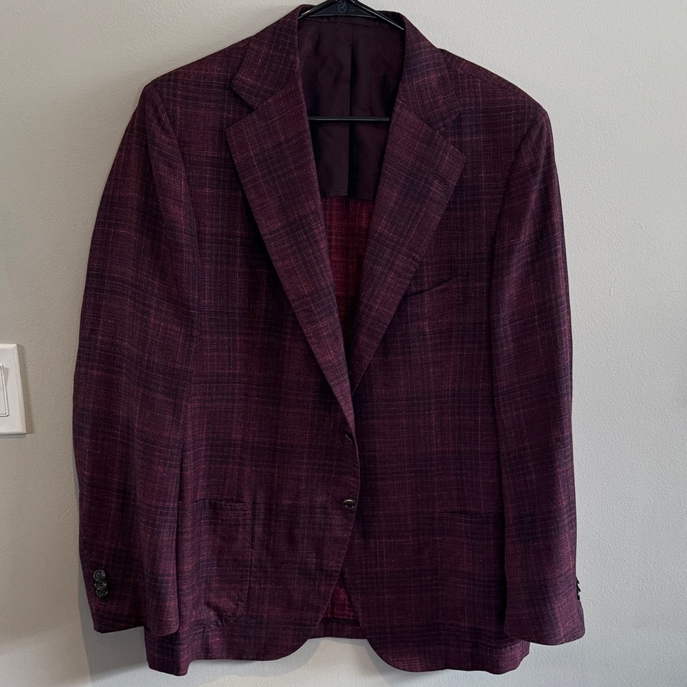 Cesare Attolini Napoli Maroon Blazer size L